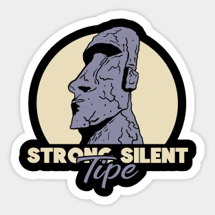 Strong Silent Moai Sticker